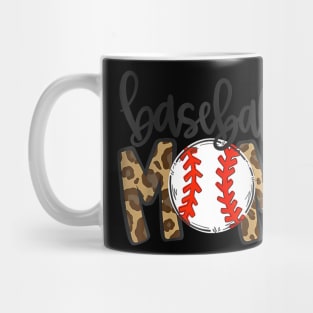 Mothers Day Baseball Mom Leopard Game Day Vibes T Ball Mom Mug